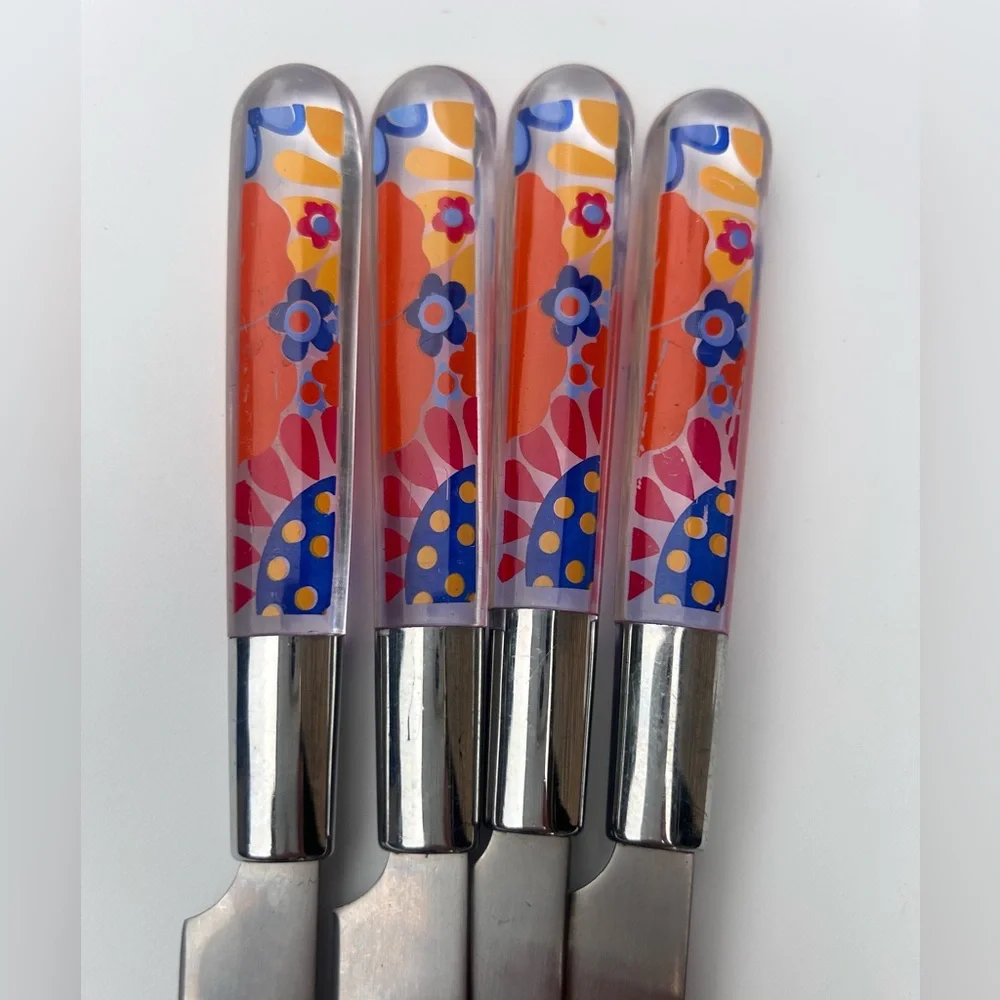 Pier 1 Acrylic Flower Butter Knives Set Of 4 Discontinued